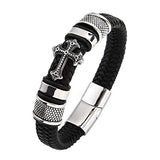 Steel Leather Bracelet