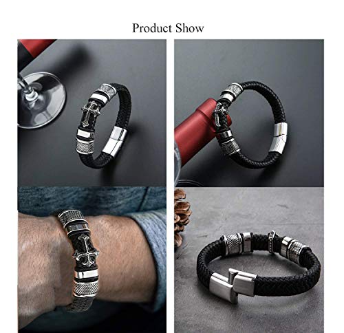 Steel Leather Bracelet